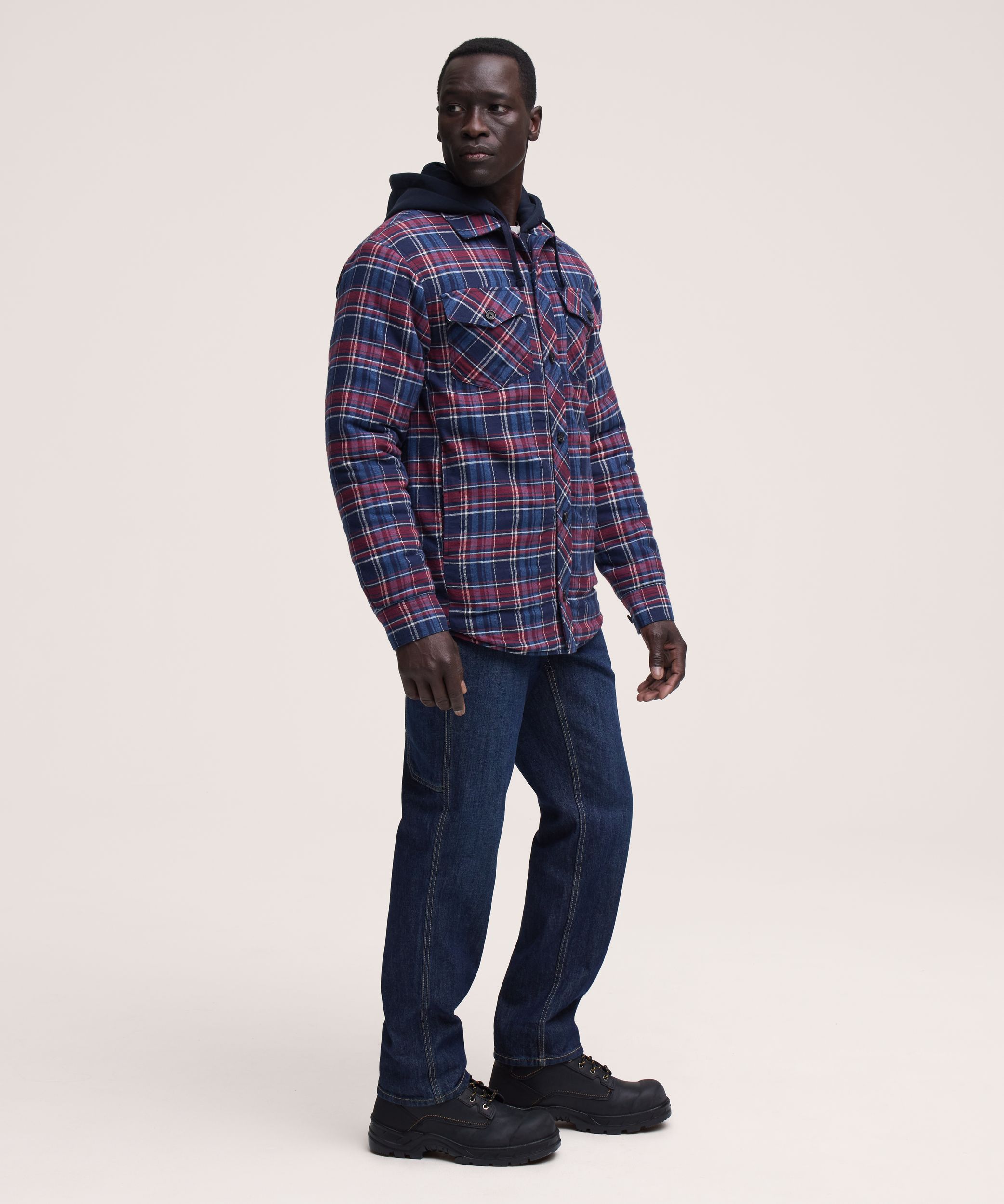 Dakota WorkPro Series Men's Quilted Flannel Hooded Work Shirt