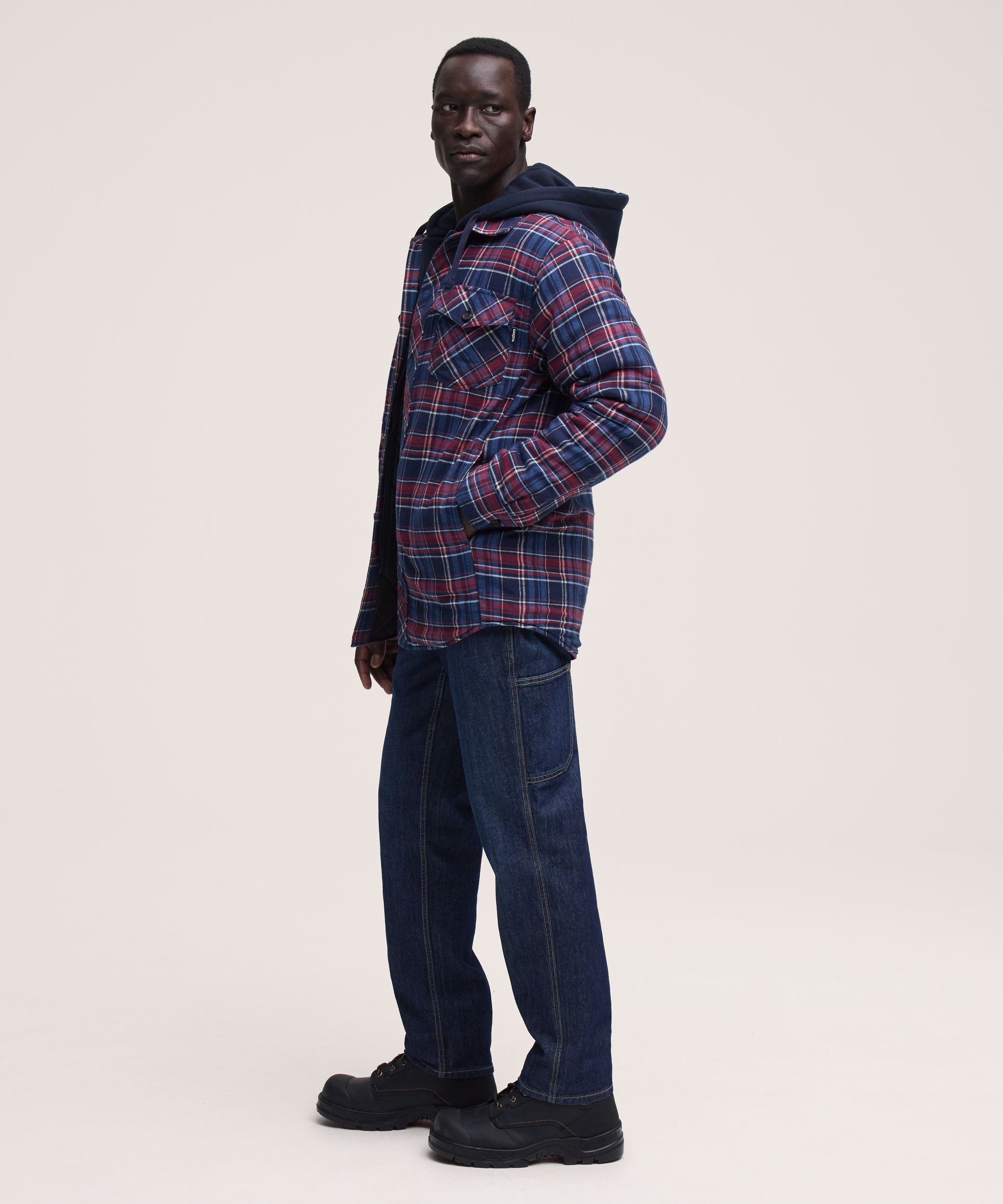 Dakota WorkPro Series Men's Quilted Flannel Hooded Work Shirt