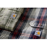 Carhartt Men's Flame Resistant Long Sleeve Plaid Shirt CloseUp