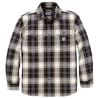 Chemise à carreaux en flanelle très épaisse pour hommes Front_Flat