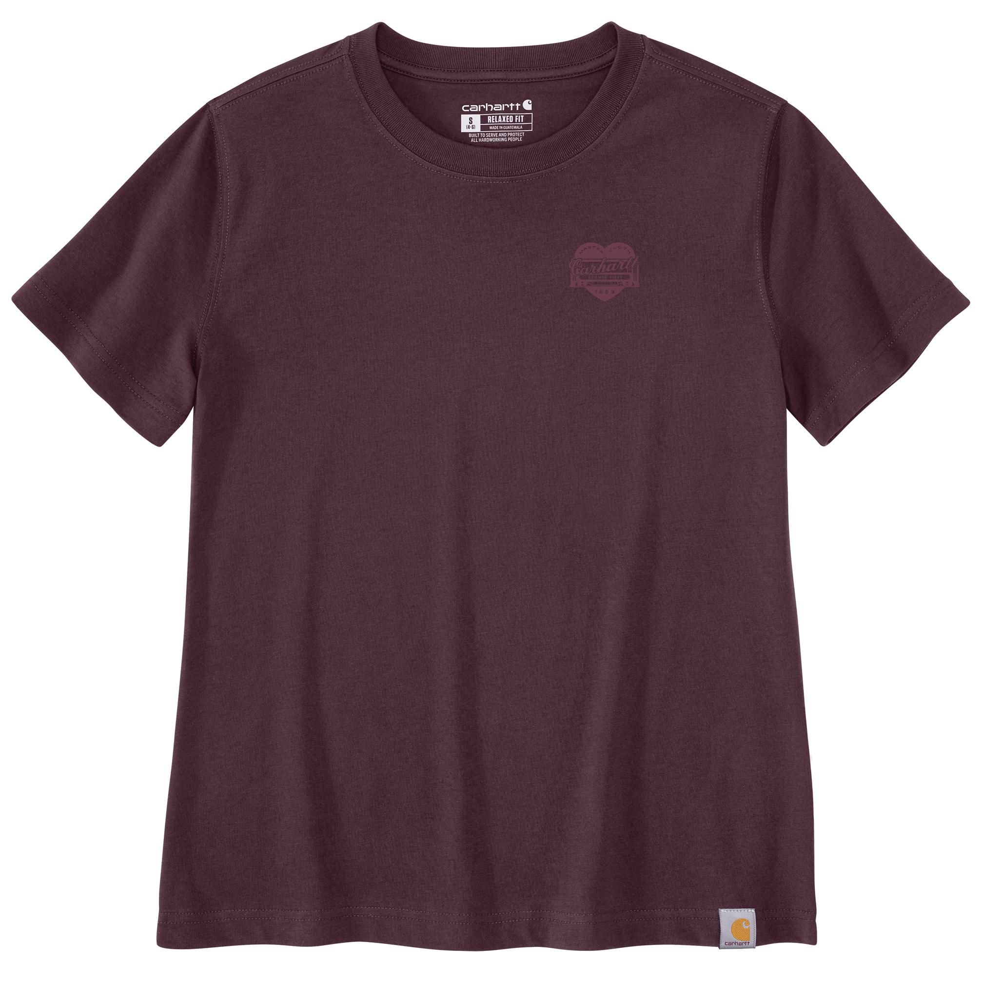 T-shirt léger à manches courtes orné d’un motif en forme de cœur pour femmes, Carhartt Front_Flat