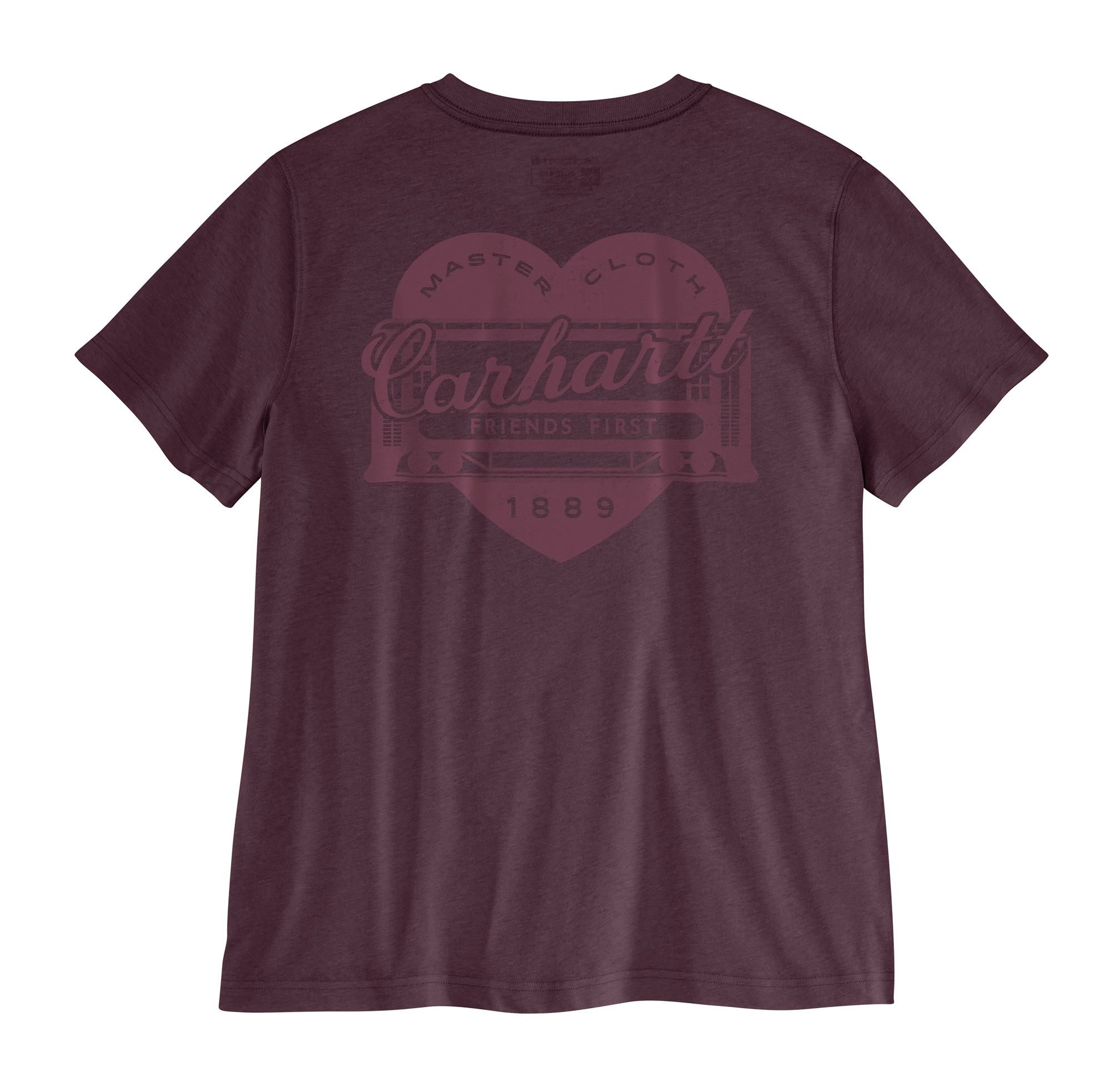 T-shirt léger à manches courtes orné d’un motif en forme de cœur pour femmes, Carhartt Back_Flat
