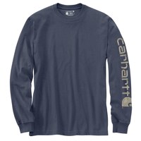 T-shirt graphique à manches longues à coupe ample avec logo sur la manche pour hommes, Carhartt
