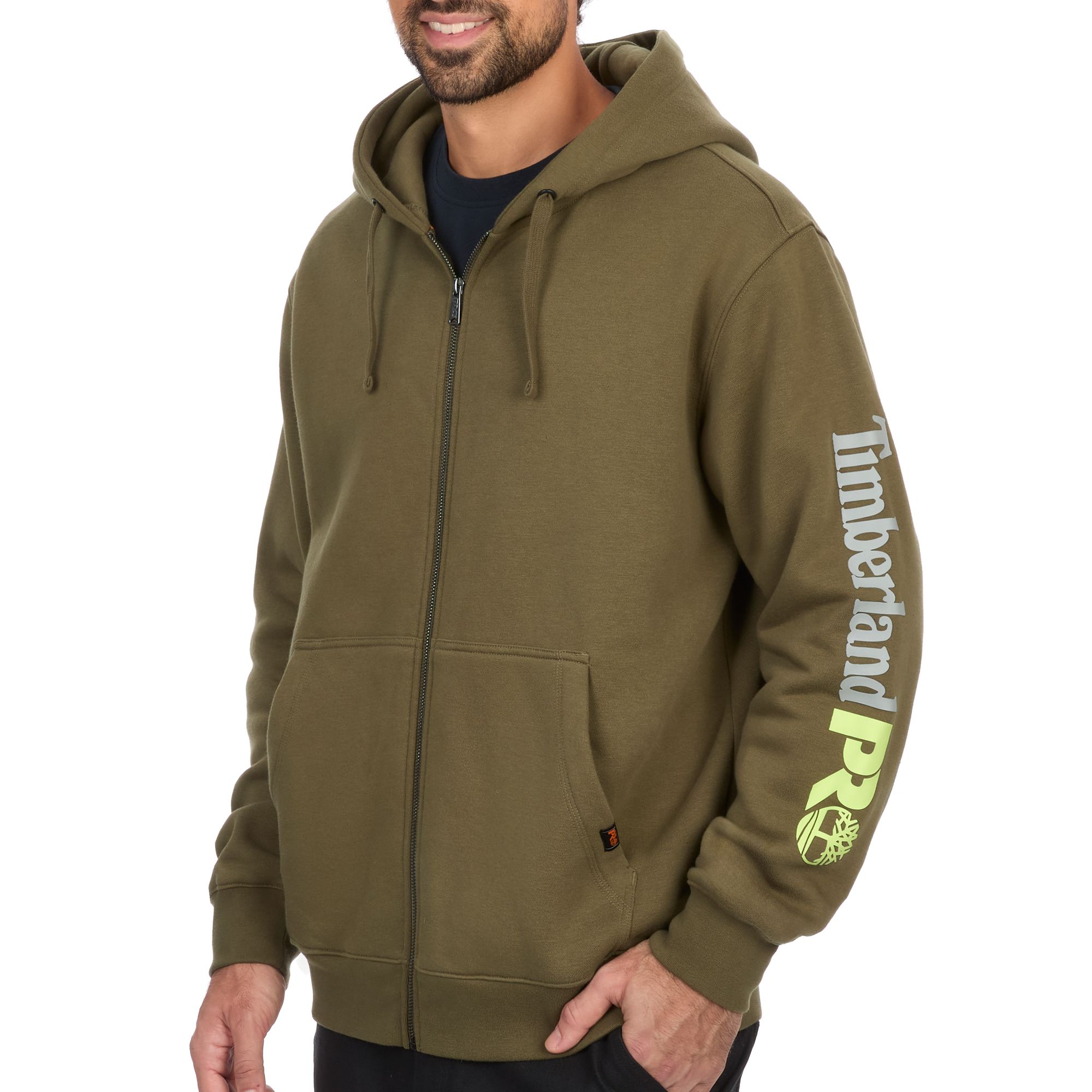 Timberland PRO Men's Front Zip Sleeve Logo Hoodie