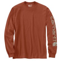 T-shirt graphique à manches longues à coupe ample avec logo sur la manche pour hommes, Carhartt
