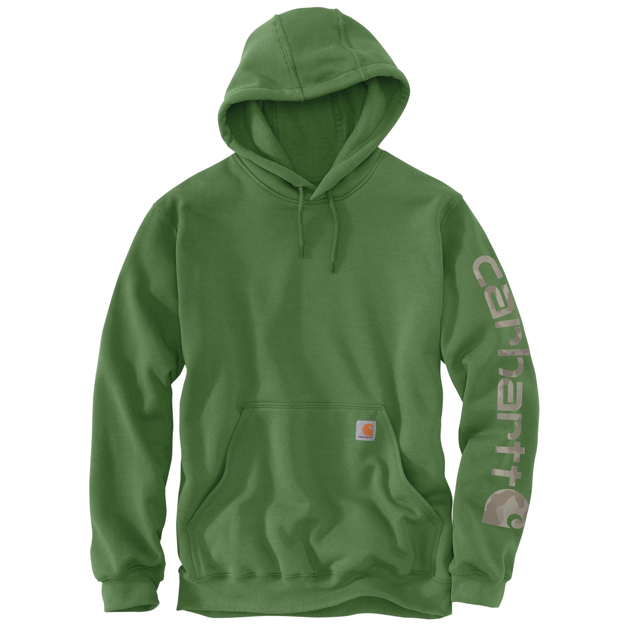Chandail en molleton à capuche de poids moyen avec logo sur la manche pour hommes, Carhartt