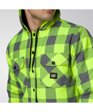 Chemise-veste en flanelle à capuche pour hommes, CAT