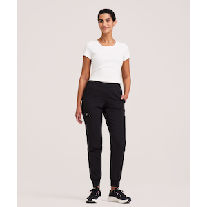 Scrubletics Women's Jogger Fit Elastic Stretch Waist Scrub Pants - Black