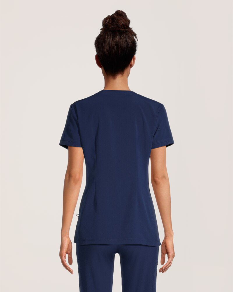 Scrubletics Women's V-Neck Athletic Kangaroo Pocket Scrub Top