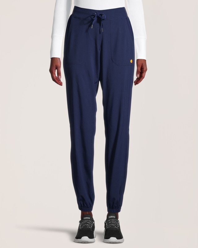 Pantalon d'uniforme médical de style jogging Scrubletics avec ceinture élastique et cordon de serrage, pour femmes Front_Flat