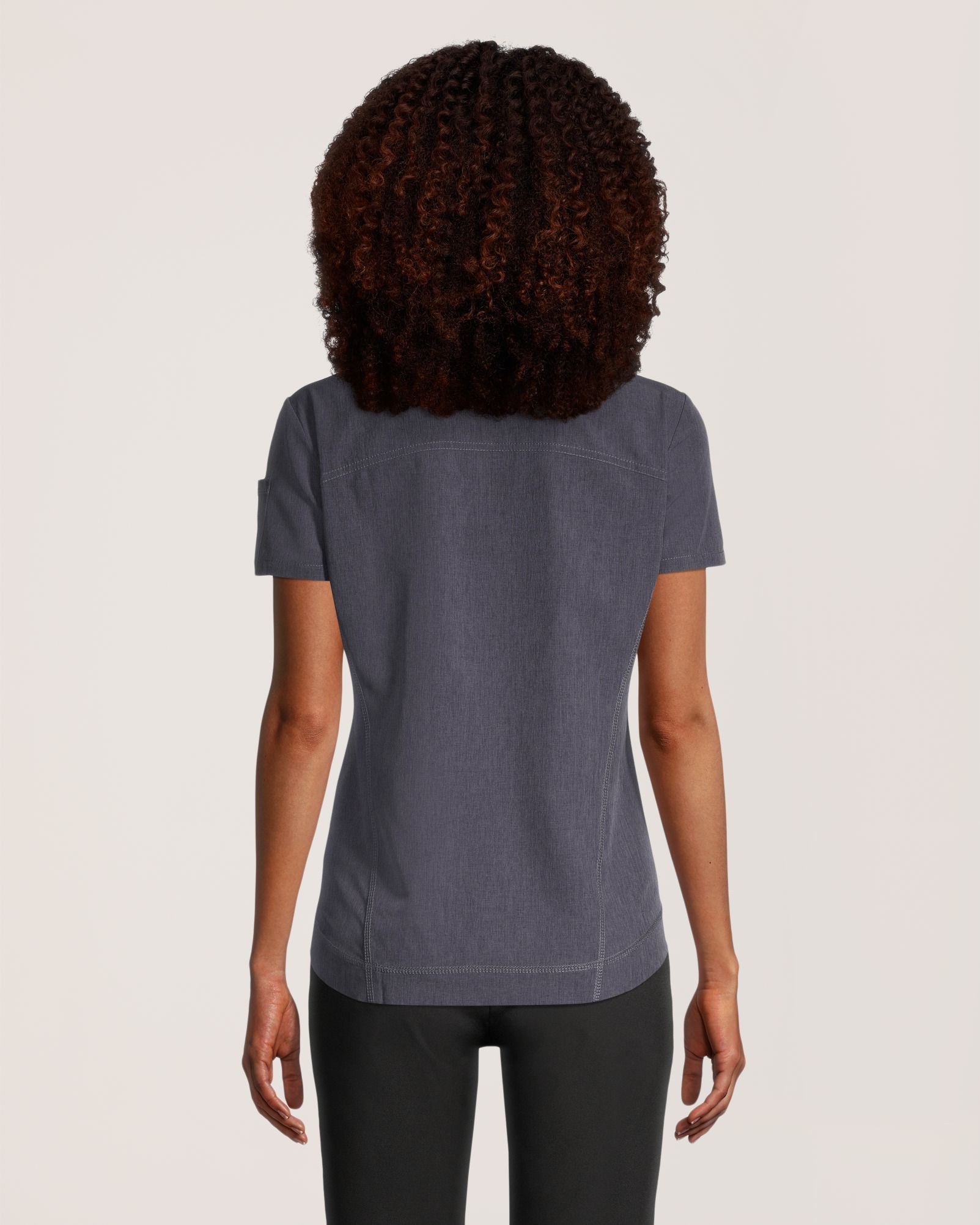 Scrubletics Women's V-Neck Curved Hem Scrub Top