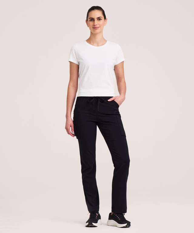 Health Pro Heart Women's Heart Cargo Pocket Elastic Stretch Waist with Drawstring Scrub Pants