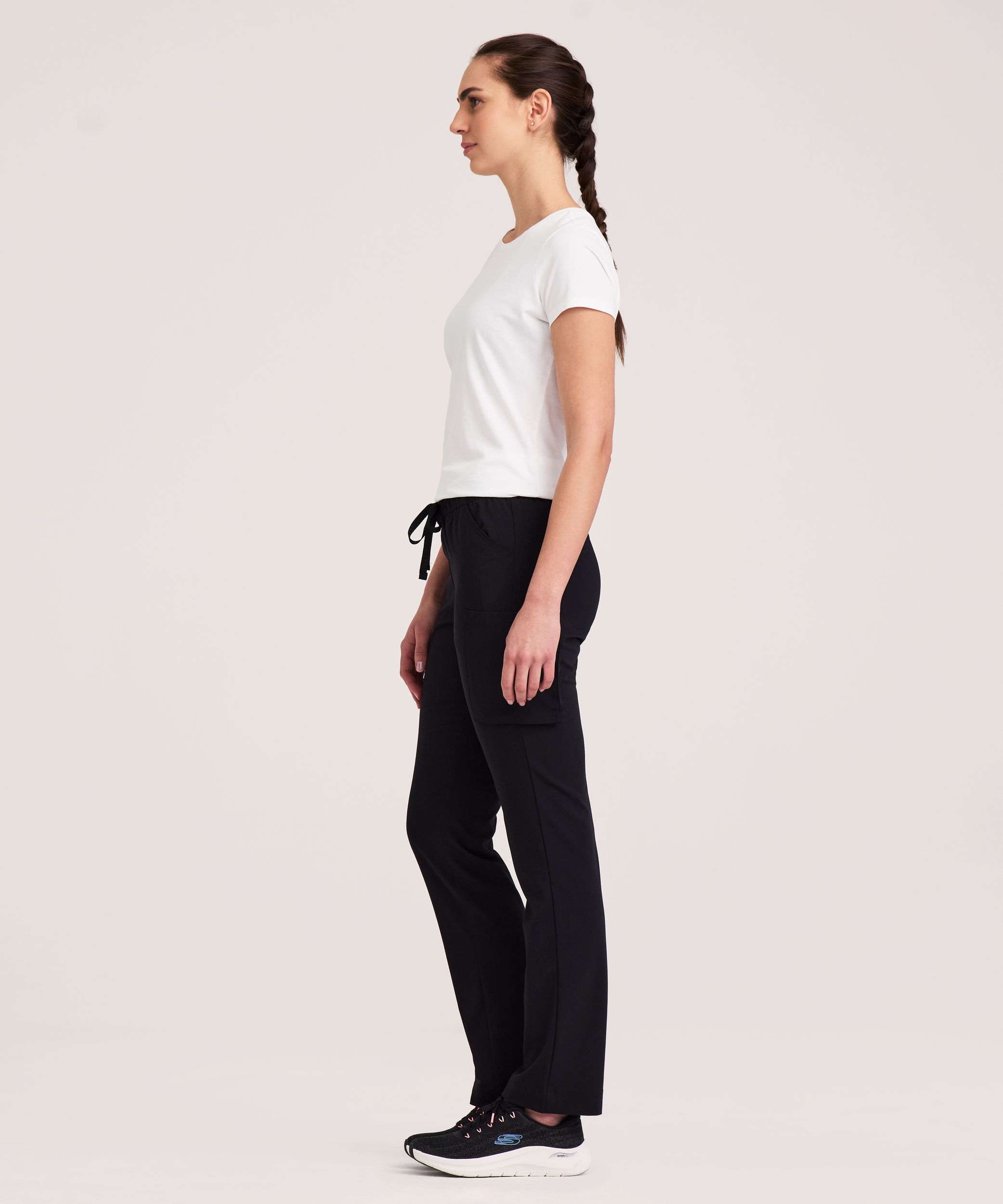 Health Pro Heart Women's Heart Cargo Pocket Elastic Stretch Waist with Drawstring Scrub Pants