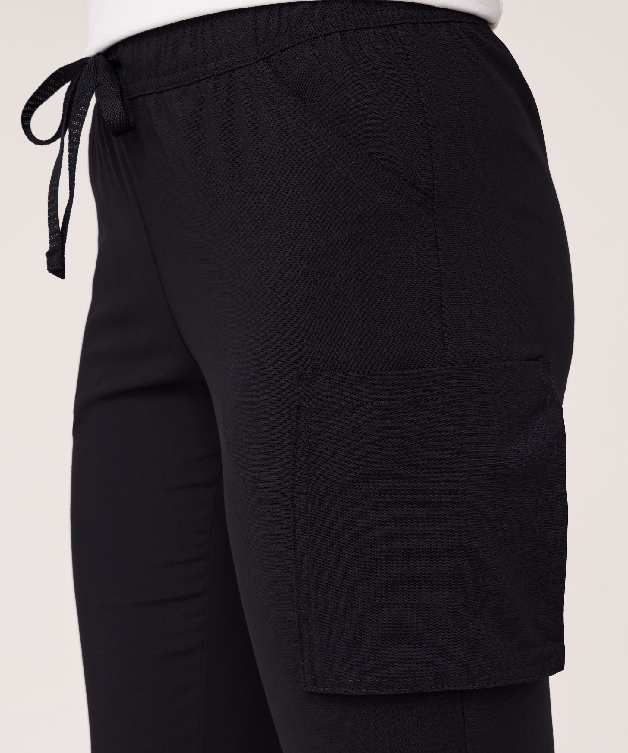 Health Pro Heart Women's Heart Cargo Pocket Elastic Stretch Waist with Drawstring Scrub Pants