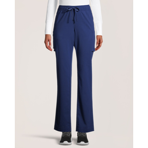 Health Pro Heart Women's Heart Cargo Pocket Elastic Stretch Waist with Drawstring Scrub Pants - Navy