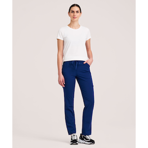 Health Pro Heart Women's Heart Cargo Pocket Elastic Stretch Waist with Drawstring Scrub Pants - Navy