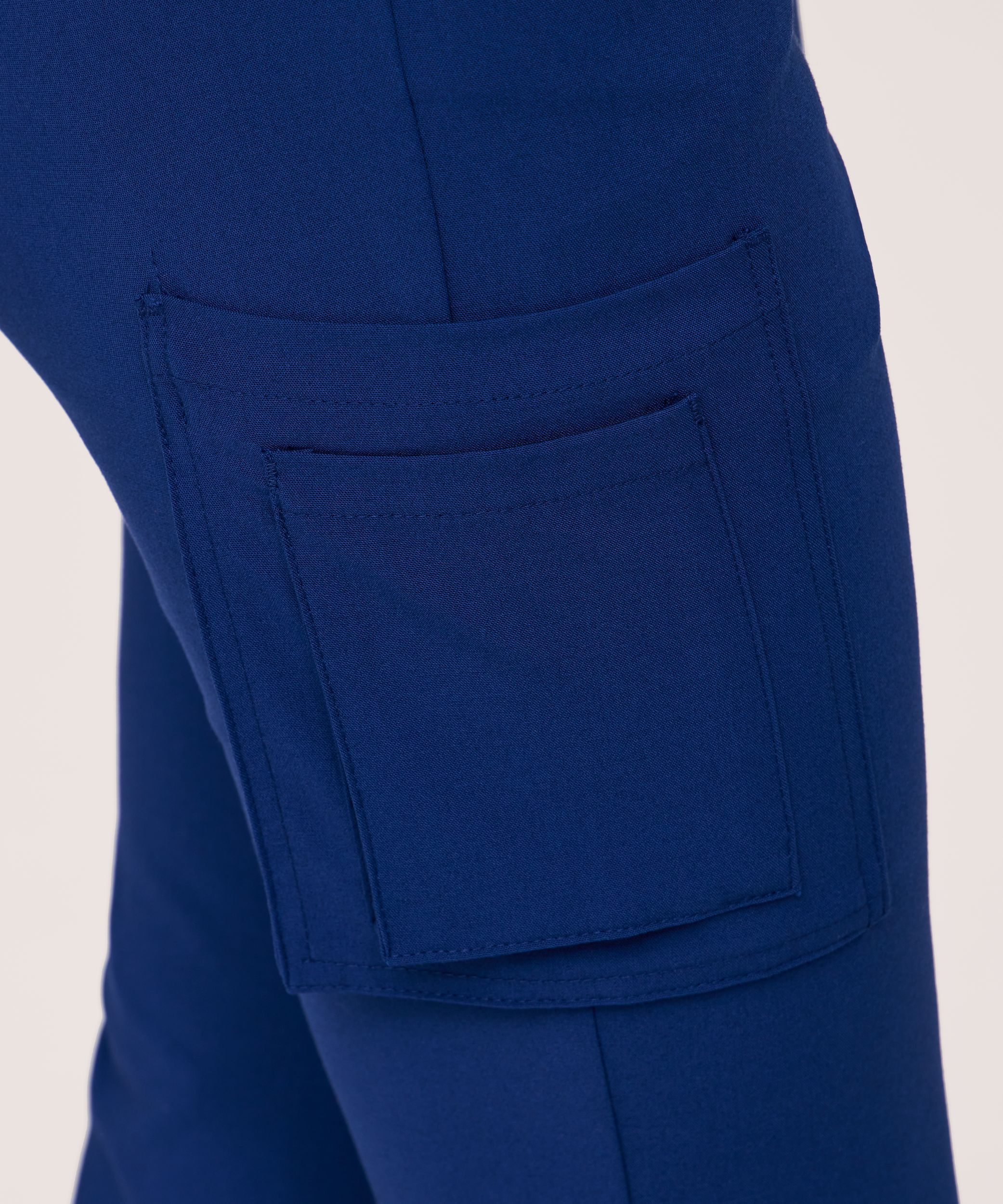 Health Pro Heart Women's Heart Cargo Pocket Elastic Stretch Waist with Drawstring Scrub Pants - Navy