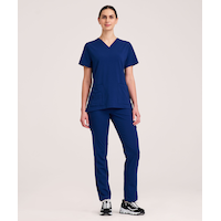Health Pro Heart Women's Heart 5 Pocket V-Neck Scrub Top Front_Flat