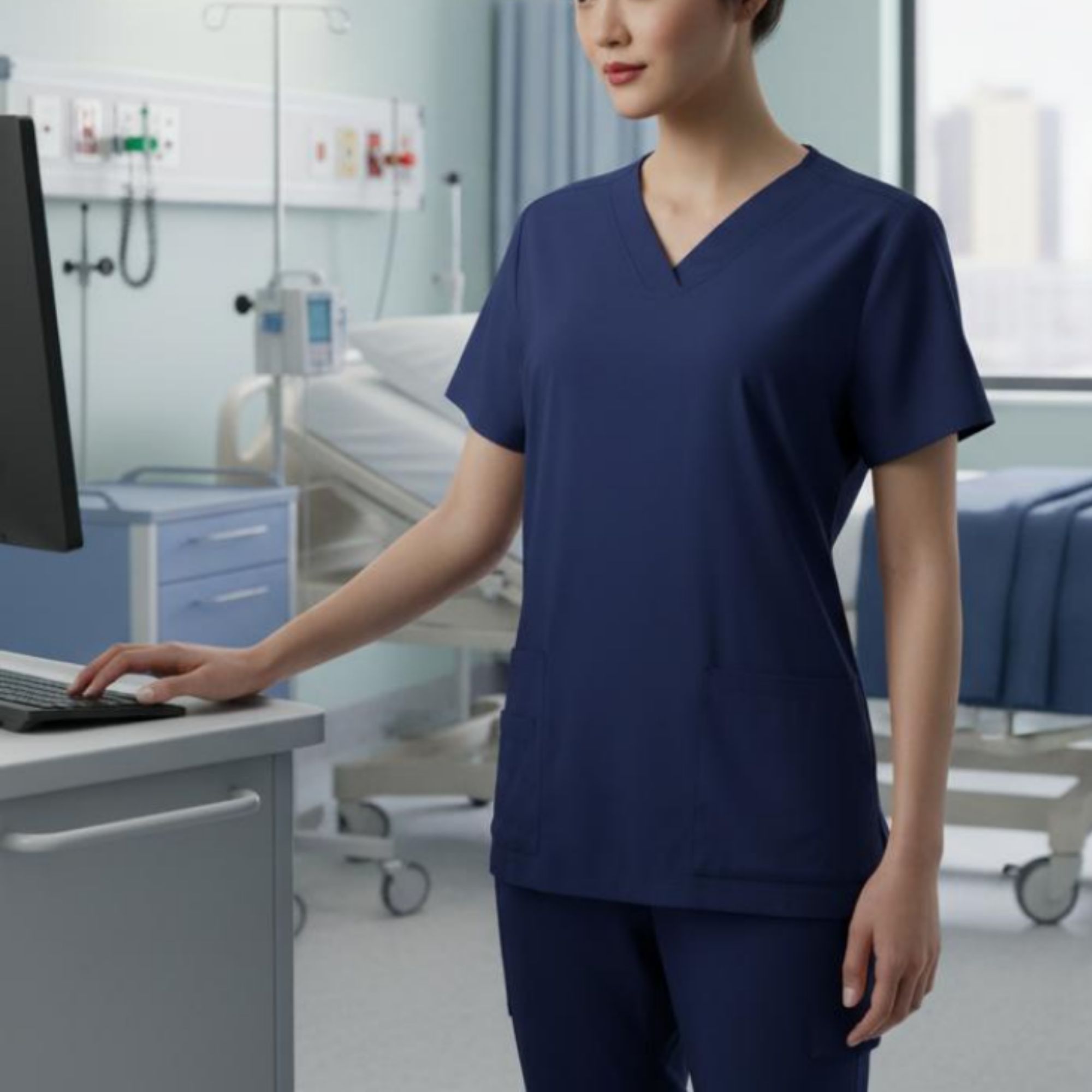 Health Pro Heart Women's Heart 5 Pocket V-Neck Scrub Top