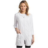 White Cross Women's Fit Zip Front Lab Coat - White Front_Flat