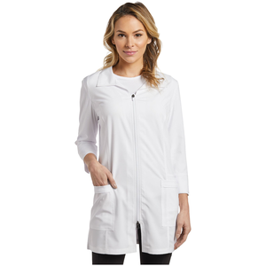 White Cross Women's Fit Zip Front Lab Coat - White