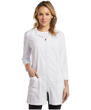 White Cross Women's Fit Zip Front Lab Coat - White