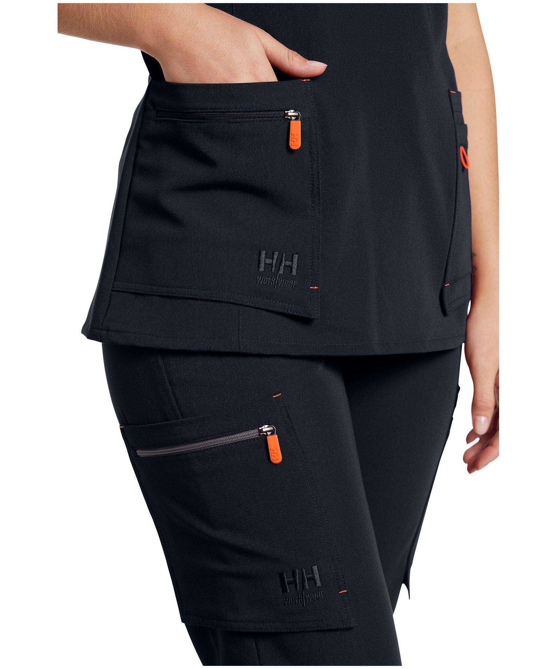 Haut d'uniforme médical extensible Helly Hansen Workwear à manches courtes et encolure fendue sur le devant, pour femmes