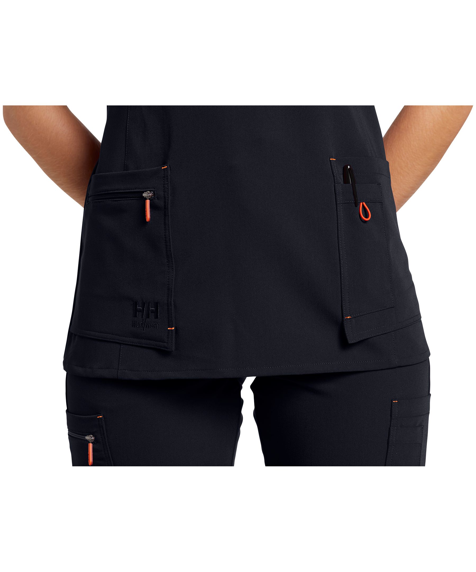Haut d'uniforme médical extensible Helly Hansen Workwear à manches courtes et encolure fendue sur le devant, pour femmes