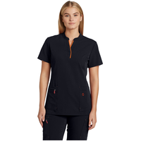 Haut d'uniforme médical extensible Helly Hansen Workwear à manches courtes et encolure fendue sur le devant, pour femmes Front_Flat