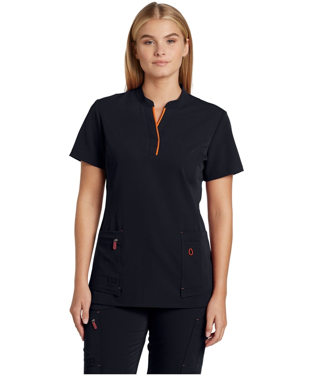 Haut d'uniforme médical extensible Helly Hansen Workwear à manches courtes et encolure fendue sur le devant, pour femmes
