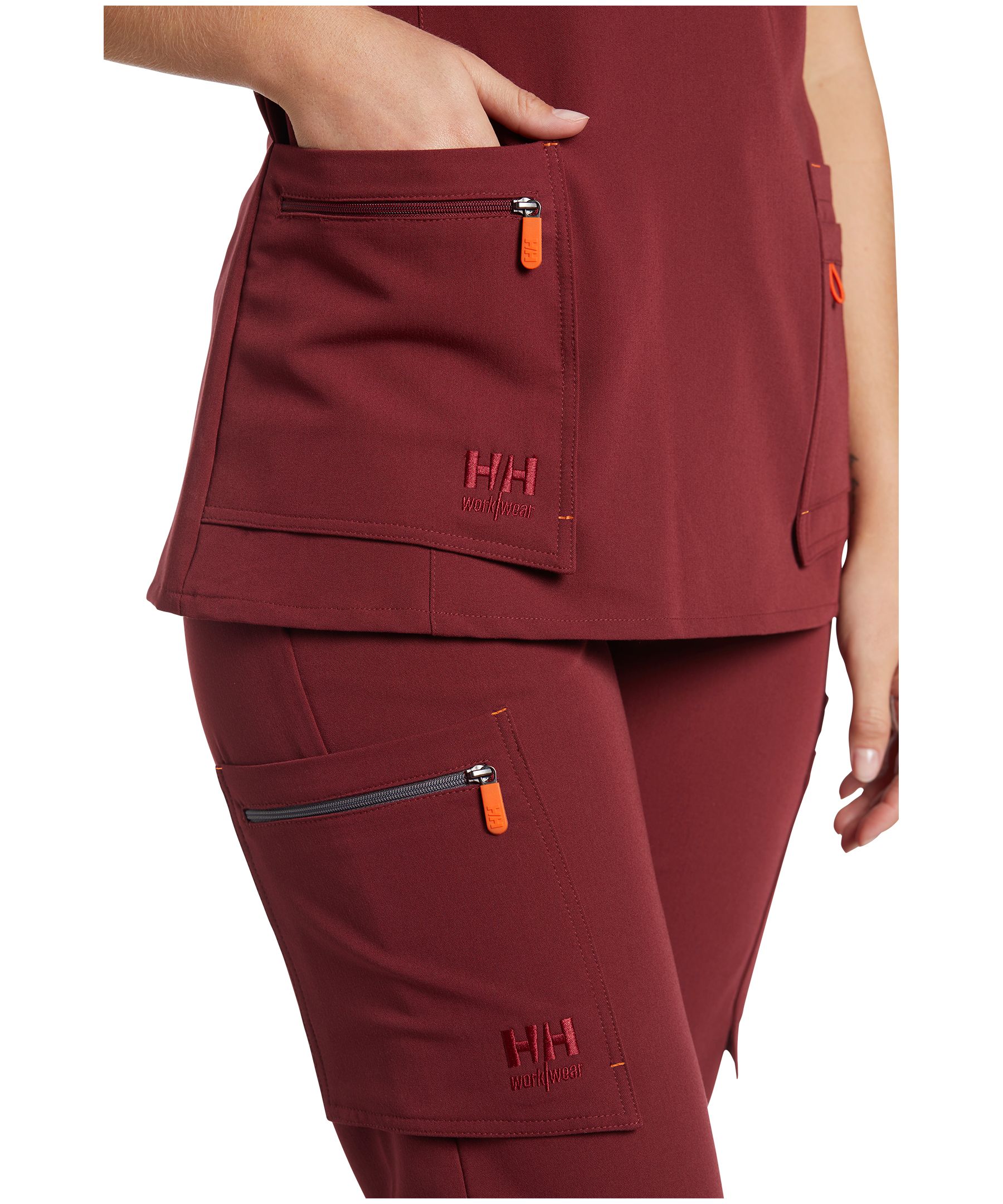 Haut d'uniforme médical extensible Helly Hansen Workwear à manches courtes et encolure fendue sur le devant, pour femmes