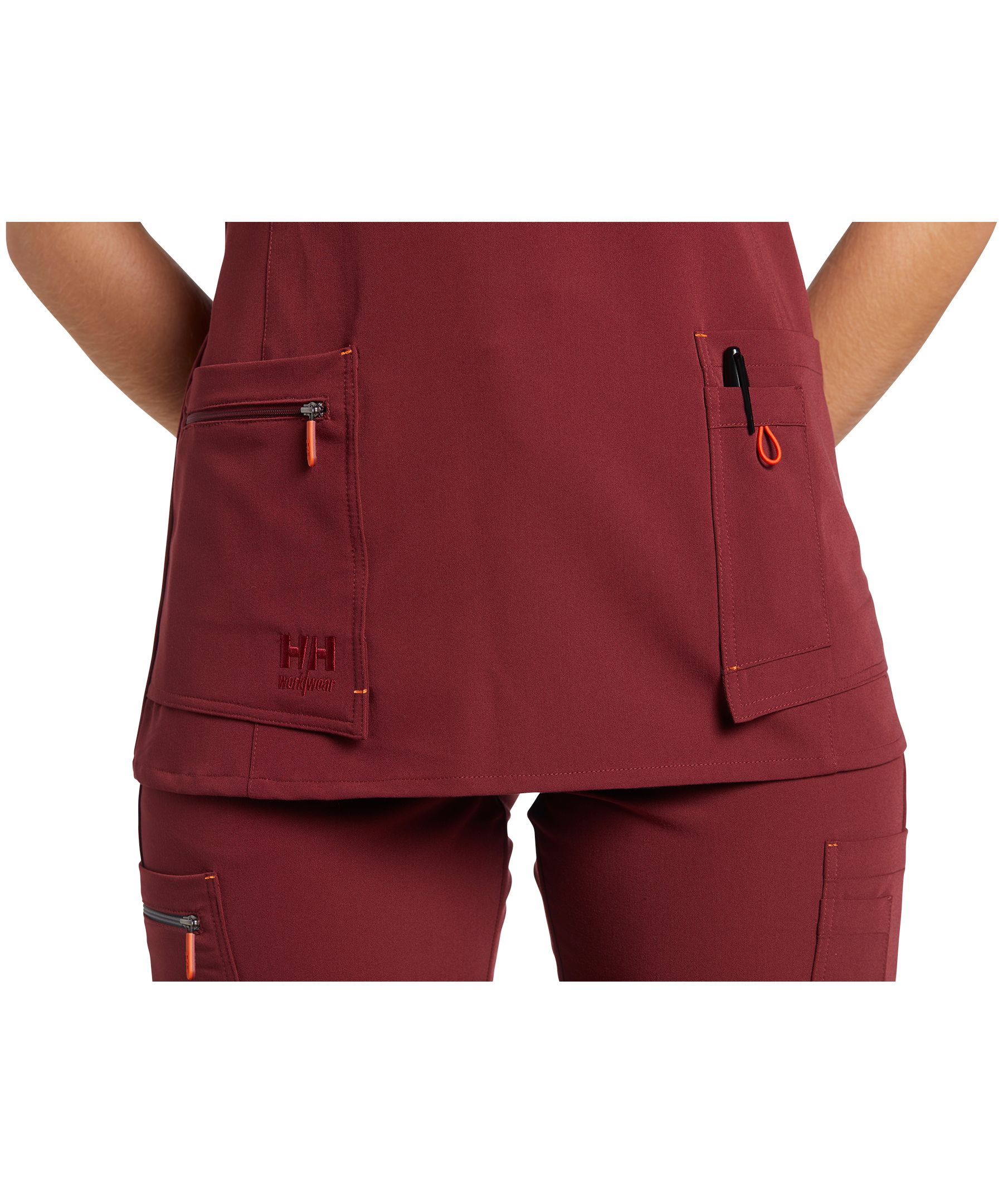 Haut d'uniforme médical extensible Helly Hansen Workwear à manches courtes et encolure fendue sur le devant, pour femmes