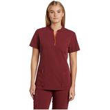 Haut d'uniforme médical extensible Helly Hansen Workwear à manches courtes et encolure fendue sur le devant, pour femmes Front_Flat