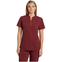 Haut d'uniforme médical extensible Helly Hansen Workwear à manches courtes et encolure fendue sur le devant, pour femmes Front_Flat