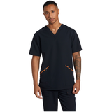 Haut d'uniforme médical extensible Helly Hansen Workwear, à manches courtes, encolure en V et pli arrière, pour hommes Front_Flat