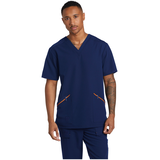 Haut d'uniforme médical extensible Helly Hansen Workwear, à manches courtes, encolure en V et pli arrière, pour hommes Front_Flat