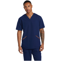 Haut d'uniforme médical extensible Helly Hansen Workwear, à manches courtes, encolure en V et pli arrière, pour hommes Front_Flat