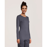 HEALTH PRO Women's Crewneck Long Sleeve Underscrub Shirt Front_Angled_Right