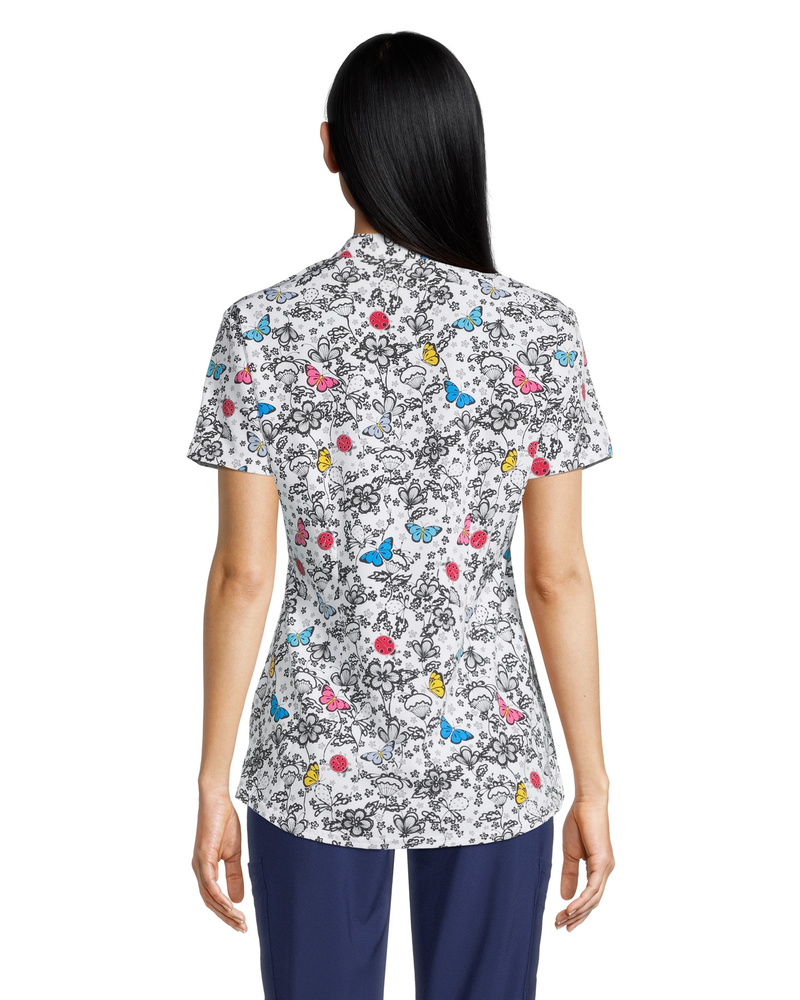 HEALTH PRO Women s Contour Side Print Scrub Top Marks