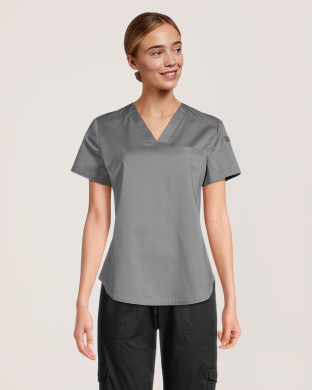 Haut d'uniforme médical HEALTH PRO avec encolure en V et une poche pour femmes
