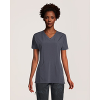 Women's V-Neck Athletic Kangaroo Scrub Top Front_Flat