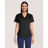 Haut d'uniforme médical avec encolure en V et 3&nbsp;poches à porter dans le pantalon pour femmes Front_Flat