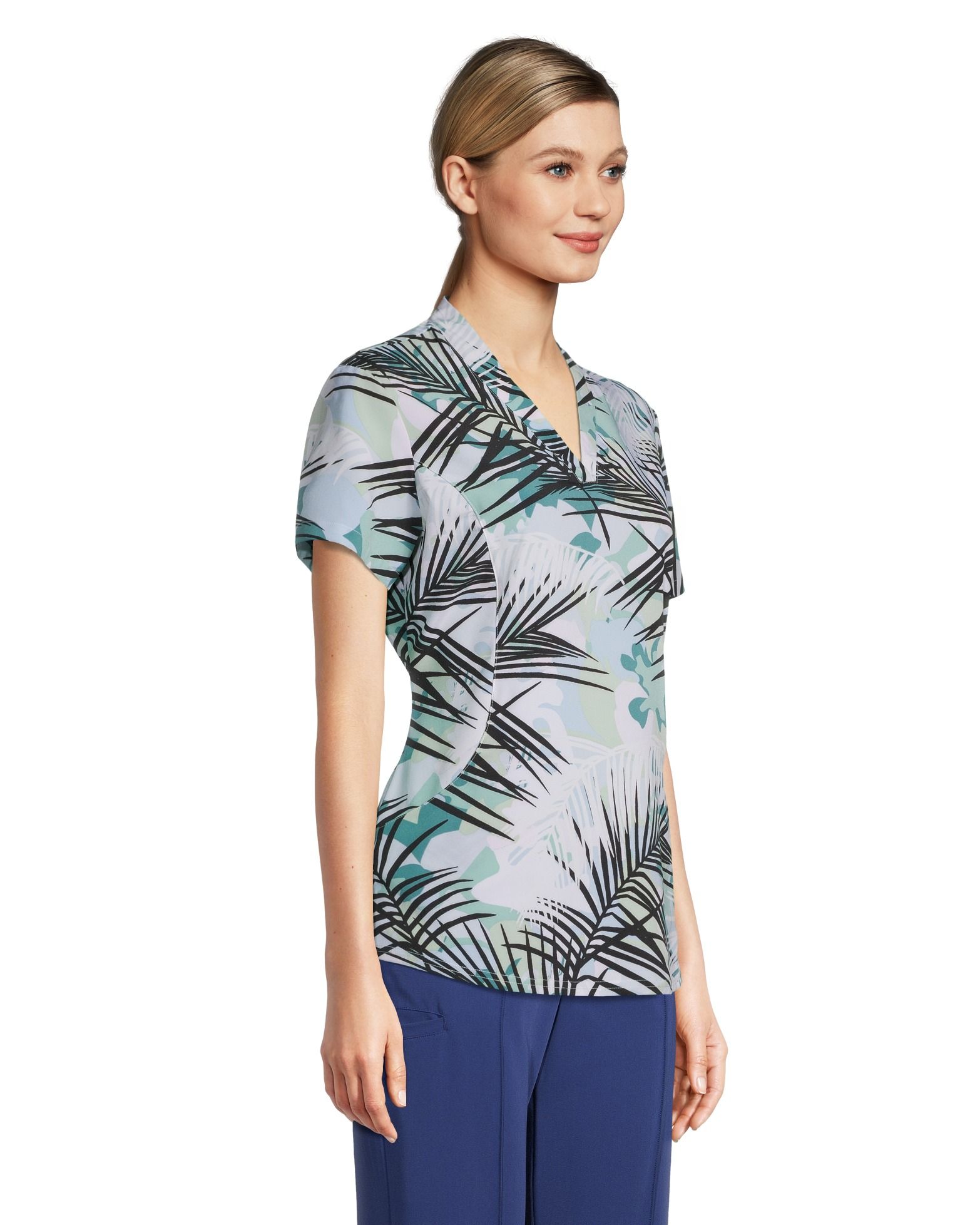 Health Pro Women's Y-Neck Collar Scrub Top