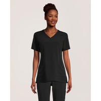 Haut d'uniforme médical à encolure en V et à manches courtes pour femmes, Scrubletics Front_Flat