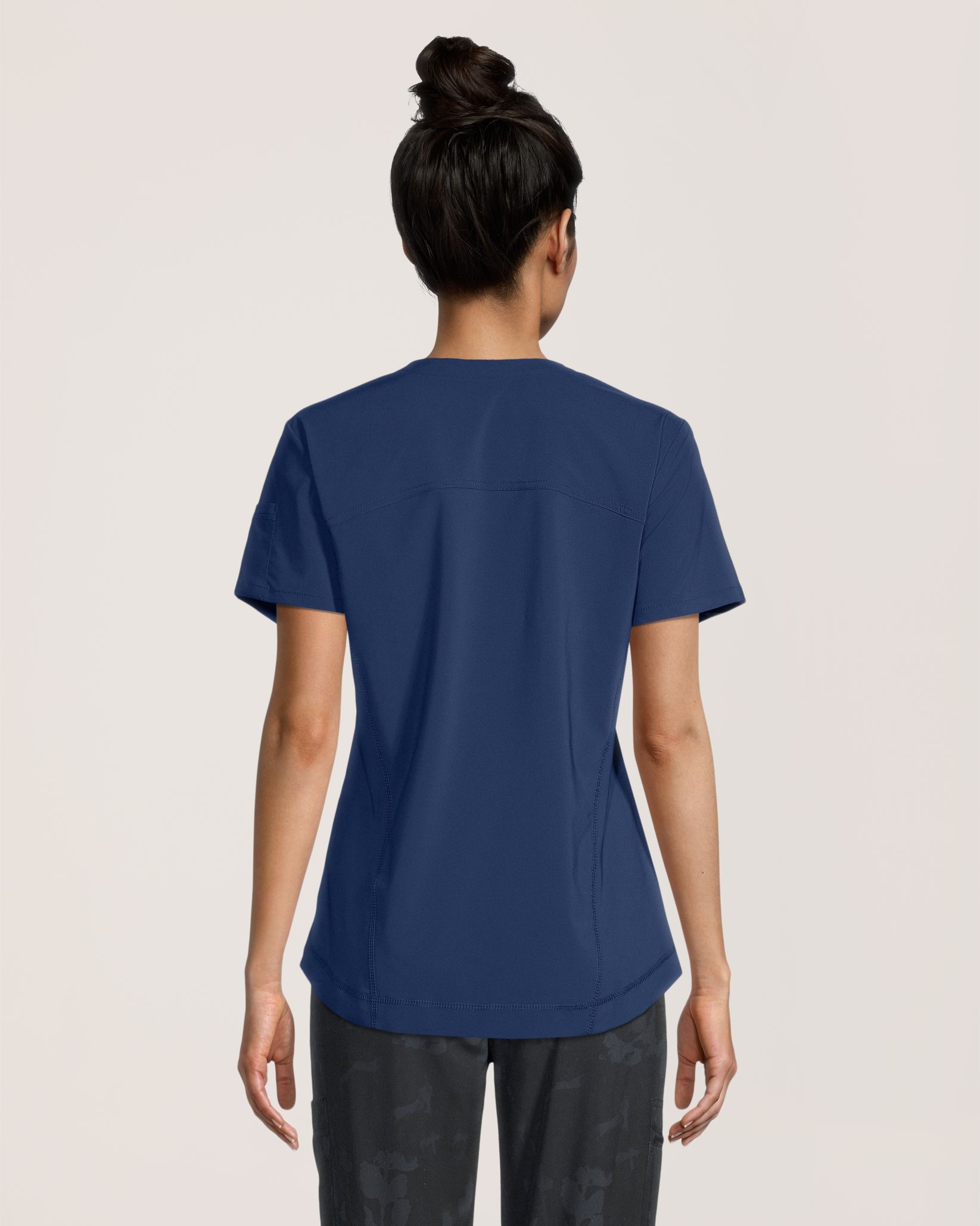 Scrubletics Women's V-Neck Curved Hem Scrub Top