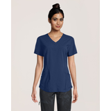 Scrubletics Women's V-Neck Curved Hem Scrub Top Front_Flat