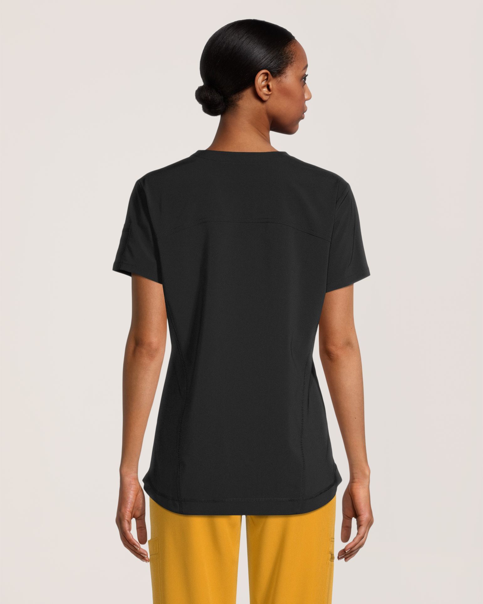 Scrubletics Women's V-Neck Curved Hem Scrub Top