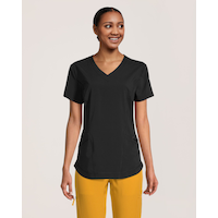 Scrubletics Women's V-Neck Curved Hem Scrub Top Front_Flat