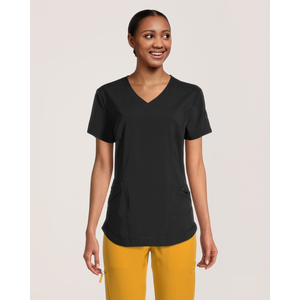 Scrubletics Women's V-Neck Curved Hem Scrub Top