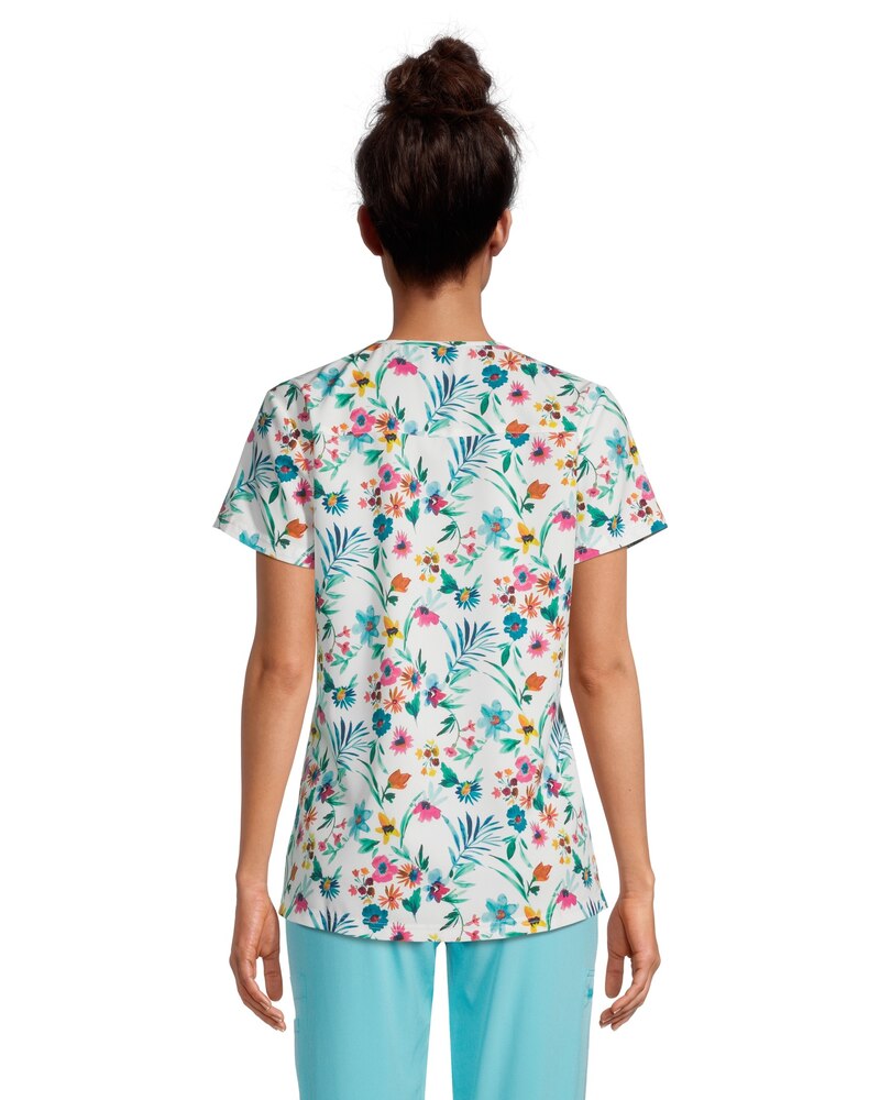 HEALTH PRO Women's VNeck Print Scrub Top Bold Bloom Marks